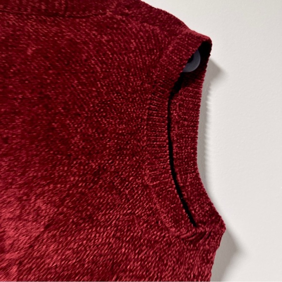 Vintage Crystal Kobe Red Argyle Knit Sweater Vest Women’s Size Medium Academia - Picture 10 of 13